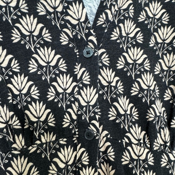 Boden Button Jersey Mini Tea Dress in Black Passion Stamp Size 4R - Picture 10 of 16